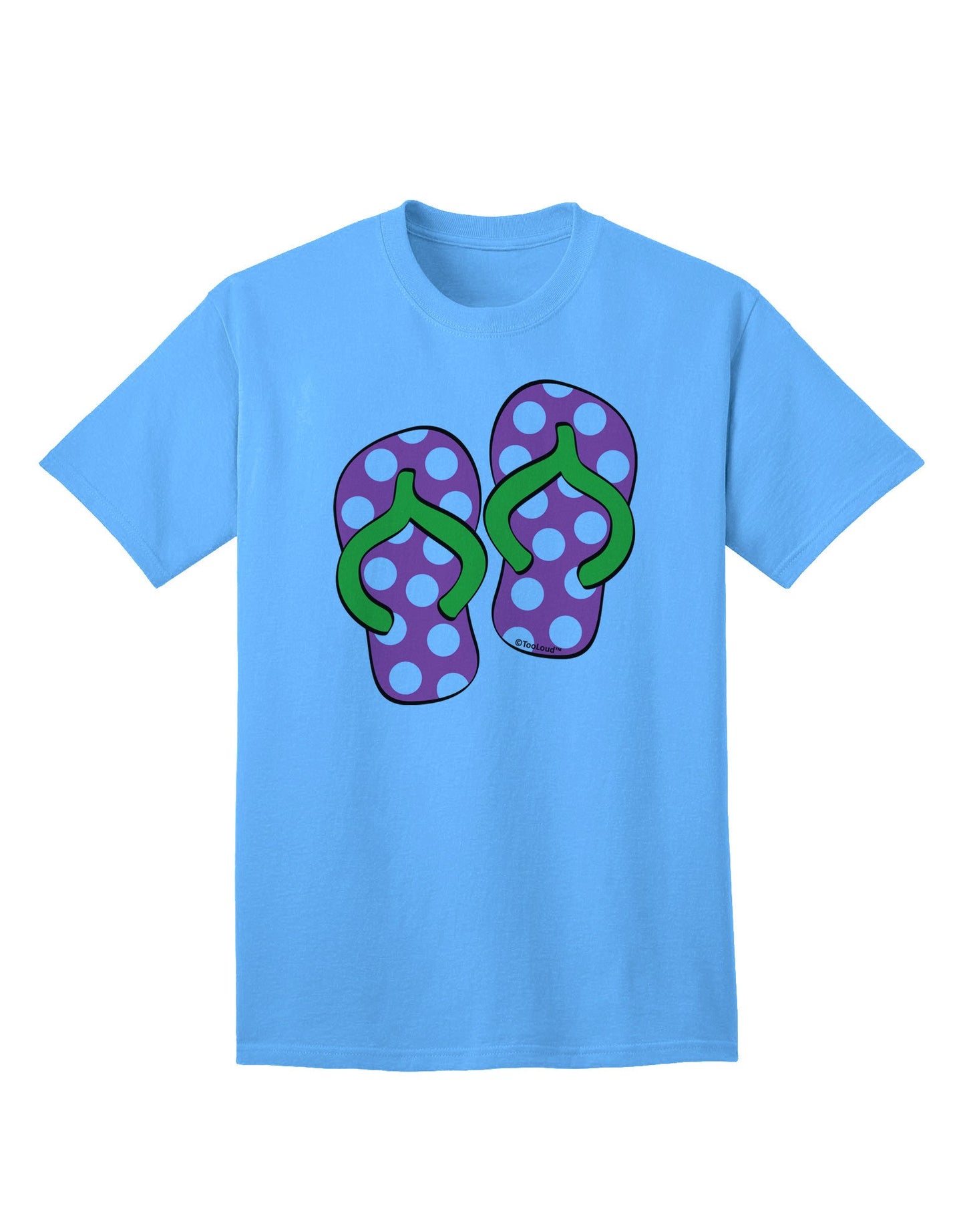 Cute Polka Dot Flip Flops - Pink and Green Adult T-Shirt-Mens T-Shirt-TooLoud-Aquatic-Blue-Small-Davson Sales