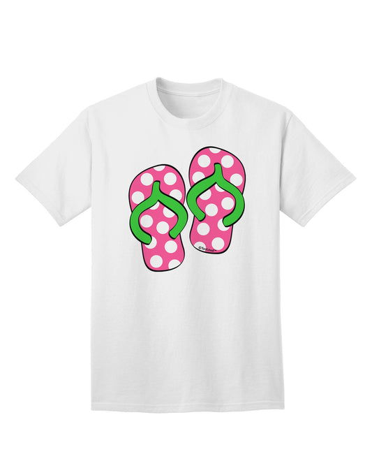 Cute Polka Dot Flip Flops - Pink and Green Adult T-Shirt-Mens T-Shirt-TooLoud-White-Small-Davson Sales