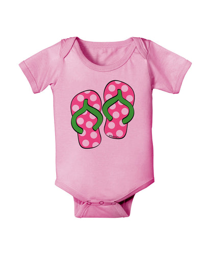 Cute Polka Dot Flip Flops - Pink and Green Baby Romper Bodysuit-Baby Romper-TooLoud-Light-Pink-06-Months-Davson Sales