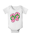 Cute Polka Dot Flip Flops - Pink and Green Baby Romper Bodysuit-Baby Romper-TooLoud-White-06-Months-Davson Sales