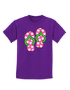 Cute Polka Dot Flip Flops - Pink and Green Childrens Dark T-Shirt-Childrens T-Shirt-TooLoud-Purple-X-Small-Davson Sales