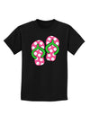 Cute Polka Dot Flip Flops - Pink and Green Childrens Dark T-Shirt-Childrens T-Shirt-TooLoud-Black-X-Small-Davson Sales