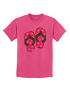 Cute Polka Dot Flip Flops - Pink and Green Childrens T-Shirt-Childrens T-Shirt-TooLoud-Sangria-X-Small-Davson Sales