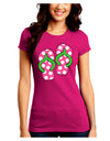 Cute Polka Dot Flip Flops - Pink and Green Juniors Crew Dark T-Shirt-T-Shirts Juniors Tops-TooLoud-Hot-Pink-Juniors Fitted Small-Davson Sales