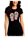 Cute Polka Dot Flip Flops - Pink and Green Juniors Crew Dark T-Shirt-T-Shirts Juniors Tops-TooLoud-Black-Juniors Fitted Small-Davson Sales