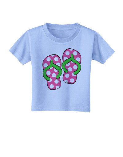 Cute Polka Dot Flip Flops - Pink and Green Toddler T-Shirt-Toddler T-Shirt-TooLoud-Aquatic-Blue-2T-Davson Sales