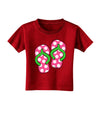 Cute Polka Dot Flip Flops - Pink and Green Toddler T-Shirt Dark-Toddler T-Shirt-TooLoud-Red-2T-Davson Sales