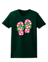 Cute Polka Dot Flip Flops - Pink and Green Womens Dark T-Shirt-TooLoud-Forest-Green-Small-Davson Sales