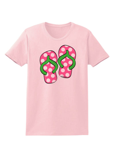 Cute Polka Dot Flip Flops - Pink and Green Womens T-Shirt-Womens T-Shirt-TooLoud-PalePink-X-Small-Davson Sales