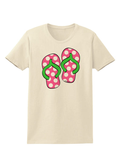 Cute Polka Dot Flip Flops - Pink and Green Womens T-Shirt-Womens T-Shirt-TooLoud-Natural-X-Small-Davson Sales