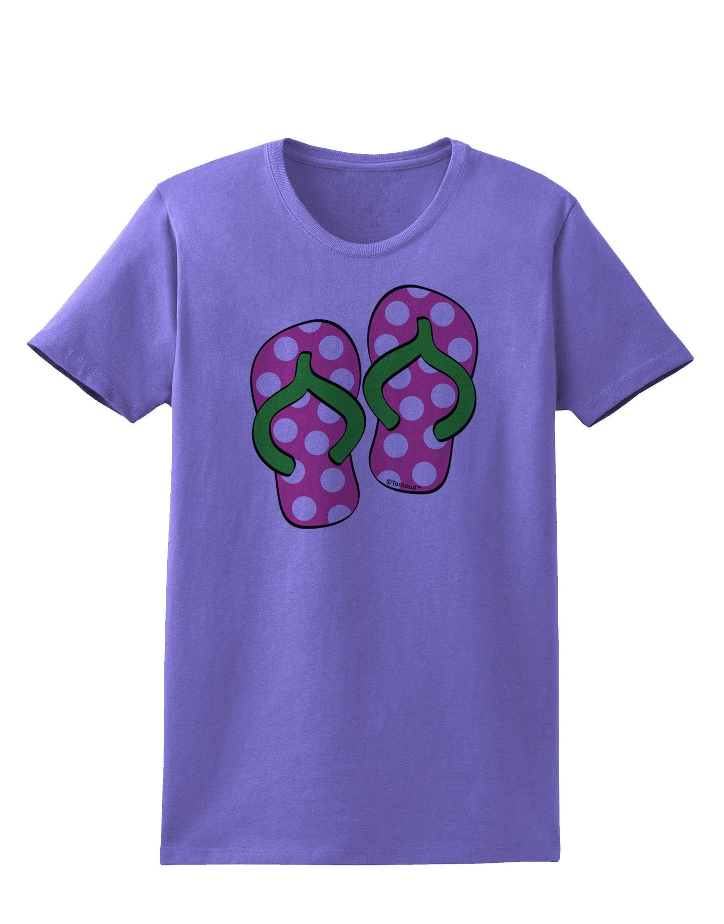 Cute Polka Dot Flip Flops - Pink and Green Womens T-Shirt-Womens T-Shirt-TooLoud-Violet-X-Small-Davson Sales