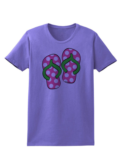 Cute Polka Dot Flip Flops - Pink and Green Womens T-Shirt-Womens T-Shirt-TooLoud-Violet-X-Small-Davson Sales