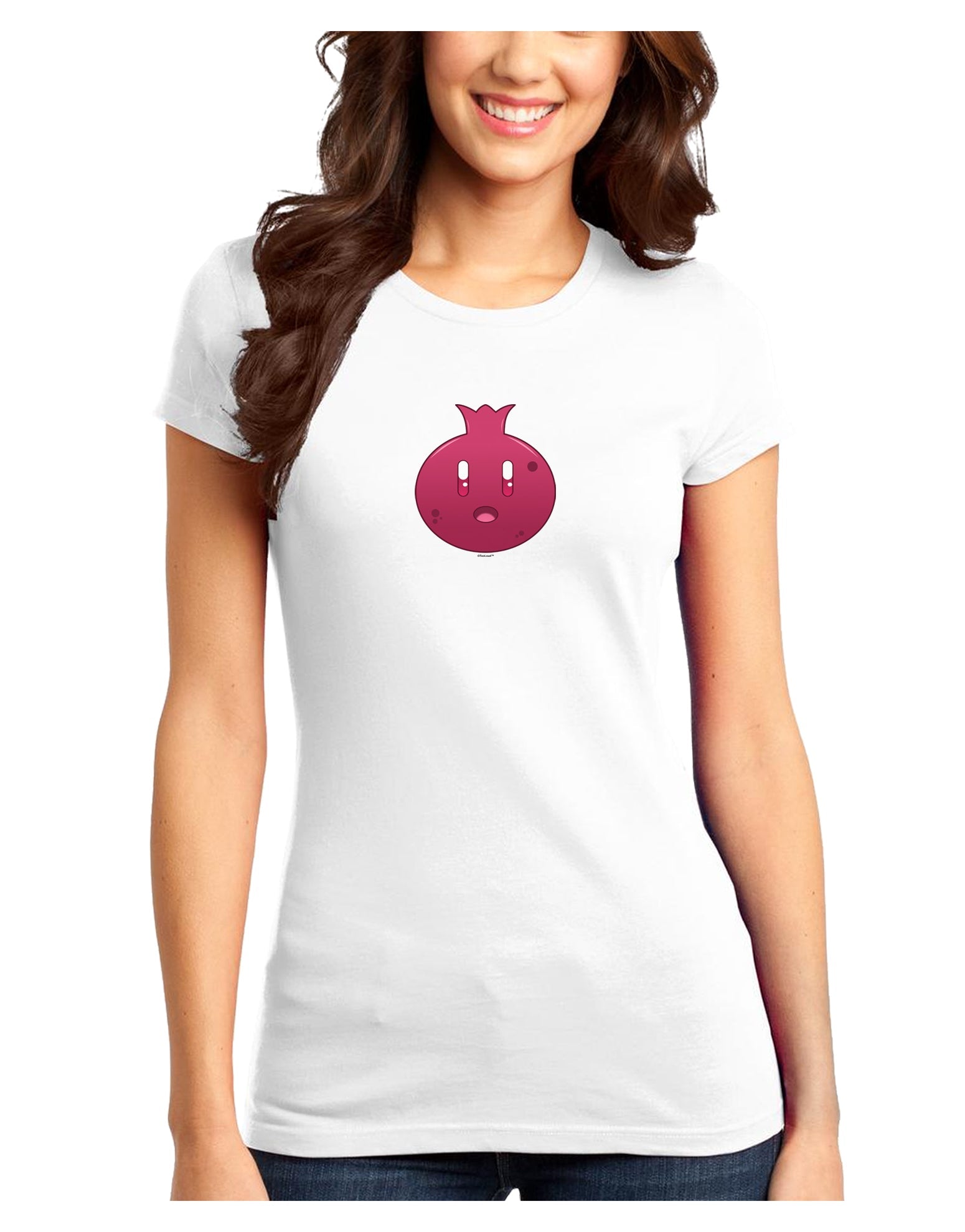 Cute Pomegranate Juniors T-Shirt-Womens Juniors T-Shirt-TooLoud-White-Juniors Fitted XS-Davson Sales