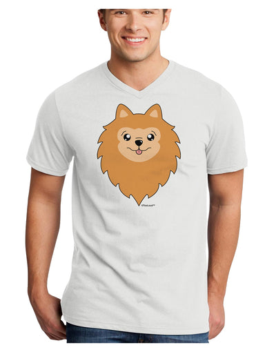 Cute Pomeranian Dog Adult V-Neck T-shirt by TooLoud-Mens V-Neck T-Shirt-TooLoud-White-Small-Davson Sales