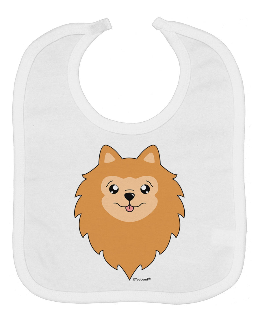 Cute Pomeranian Dog Baby Bib by TooLoud