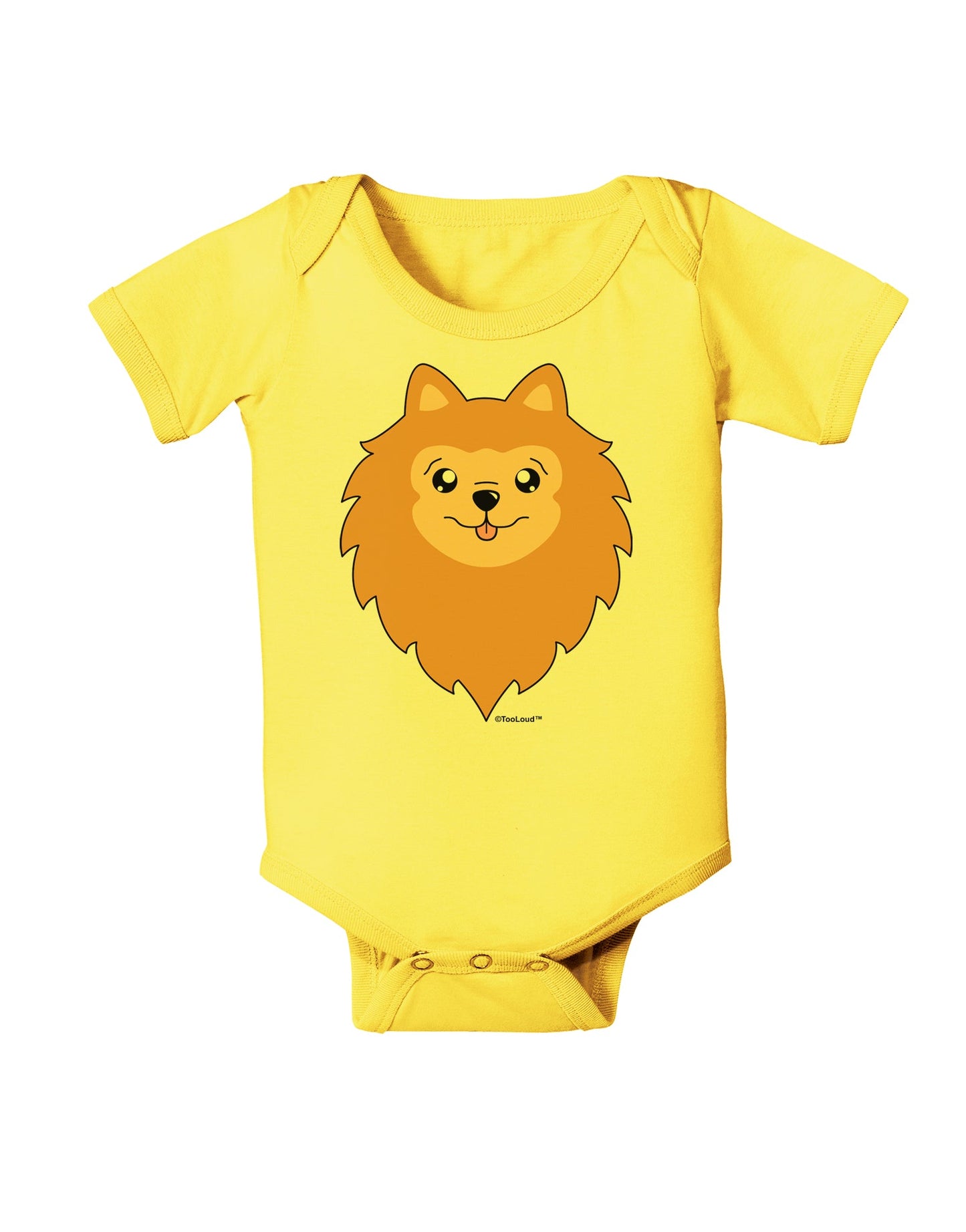 Cute Pomeranian Dog Baby Romper Bodysuit by TooLoud-Baby Romper-TooLoud-Yellow-06-Months-Davson Sales