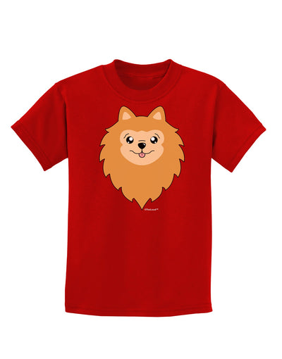 Cute Pomeranian Dog Childrens Dark T-Shirt by TooLoud-Childrens T-Shirt-TooLoud-Red-X-Small-Davson Sales