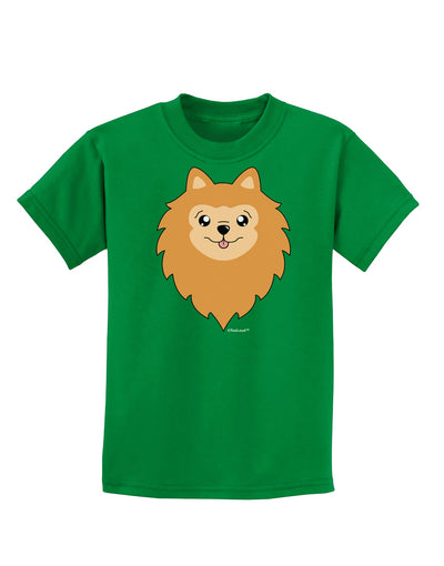 Cute Pomeranian Dog Childrens Dark T-Shirt by TooLoud-Childrens T-Shirt-TooLoud-Kelly-Green-X-Small-Davson Sales