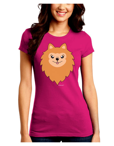 Cute Pomeranian Dog Juniors Crew Dark T-Shirt by TooLoud-T-Shirts Juniors Tops-TooLoud-Hot-Pink-Juniors Fitted Small-Davson Sales