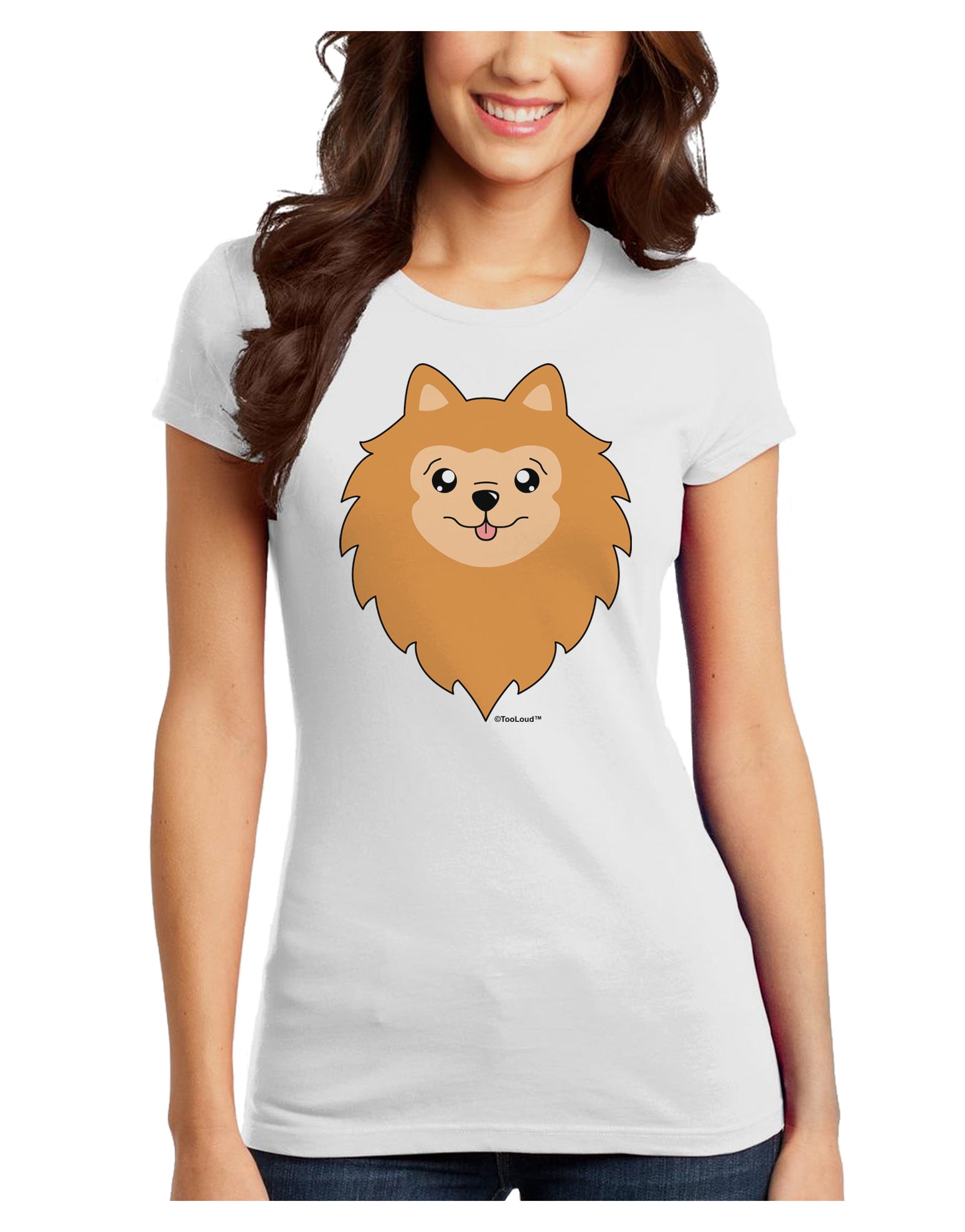 Cute Pomeranian Dog Juniors T-Shirt by TooLoud-Womens Juniors T-Shirt-TooLoud-White-Juniors Fitted X-Small-Davson Sales