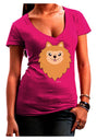 Cute Pomeranian Dog Juniors V-Neck Dark T-Shirt by TooLoud-Womens V-Neck T-Shirts-TooLoud-Hot-Pink-Juniors Fitted Small-Davson Sales