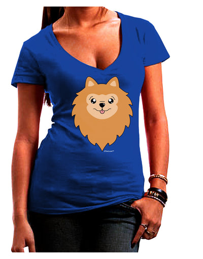 Cute Pomeranian Dog Juniors V-Neck Dark T-Shirt by TooLoud-Womens V-Neck T-Shirts-TooLoud-Royal-Blue-Juniors Fitted Small-Davson Sales