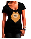 Cute Pomeranian Dog Juniors V-Neck Dark T-Shirt by TooLoud-Womens V-Neck T-Shirts-TooLoud-Black-Juniors Fitted Small-Davson Sales