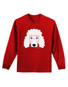 Cute Poodle Dog - White Adult Long Sleeve Dark T-Shirt by TooLoud-TooLoud-Red-Small-Davson Sales