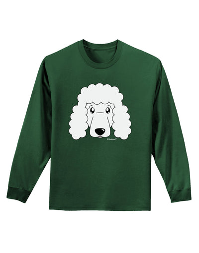 Cute Poodle Dog - White Adult Long Sleeve Dark T-Shirt by TooLoud-TooLoud-Dark-Green-Small-Davson Sales