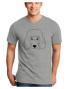Cute Poodle Dog - White Adult V-Neck T-shirt by TooLoud-Mens V-Neck T-Shirt-TooLoud-HeatherGray-Small-Davson Sales
