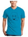 Cute Poodle Dog - White Adult V-Neck T-shirt by TooLoud-Mens V-Neck T-Shirt-TooLoud-Turquoise-Small-Davson Sales