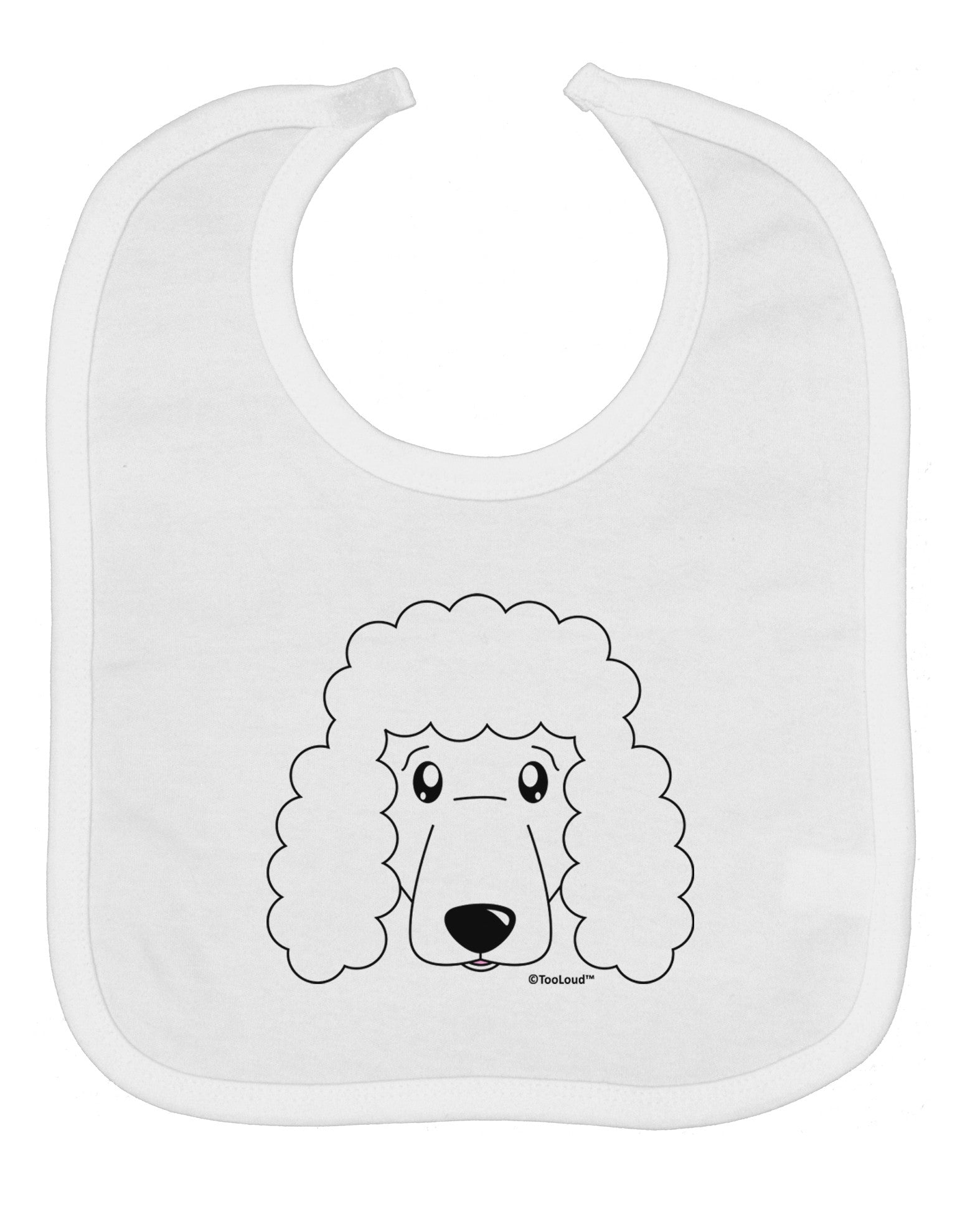 Cute Poodle Dog - White Baby Bib by TooLoud