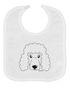 Cute Poodle Dog - White Baby Bib by TooLoud