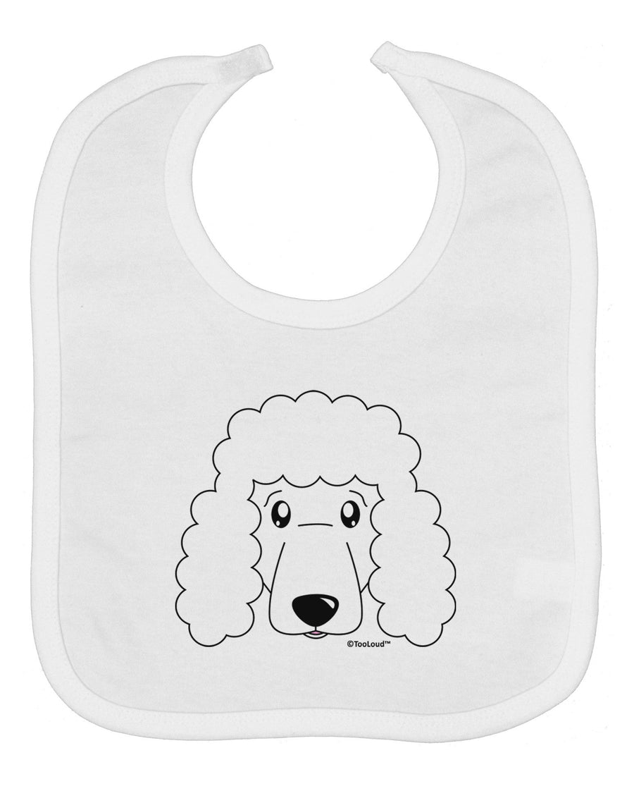 Cute Poodle Dog - White Baby Bib by TooLoud