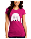 Cute Poodle Dog - White Juniors Crew Dark T-Shirt by TooLoud-T-Shirts Juniors Tops-TooLoud-Hot-Pink-Juniors Fitted Small-Davson Sales