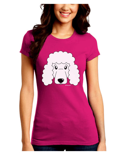 Cute Poodle Dog - White Juniors Crew Dark T-Shirt by TooLoud-T-Shirts Juniors Tops-TooLoud-Hot-Pink-Juniors Fitted Small-Davson Sales