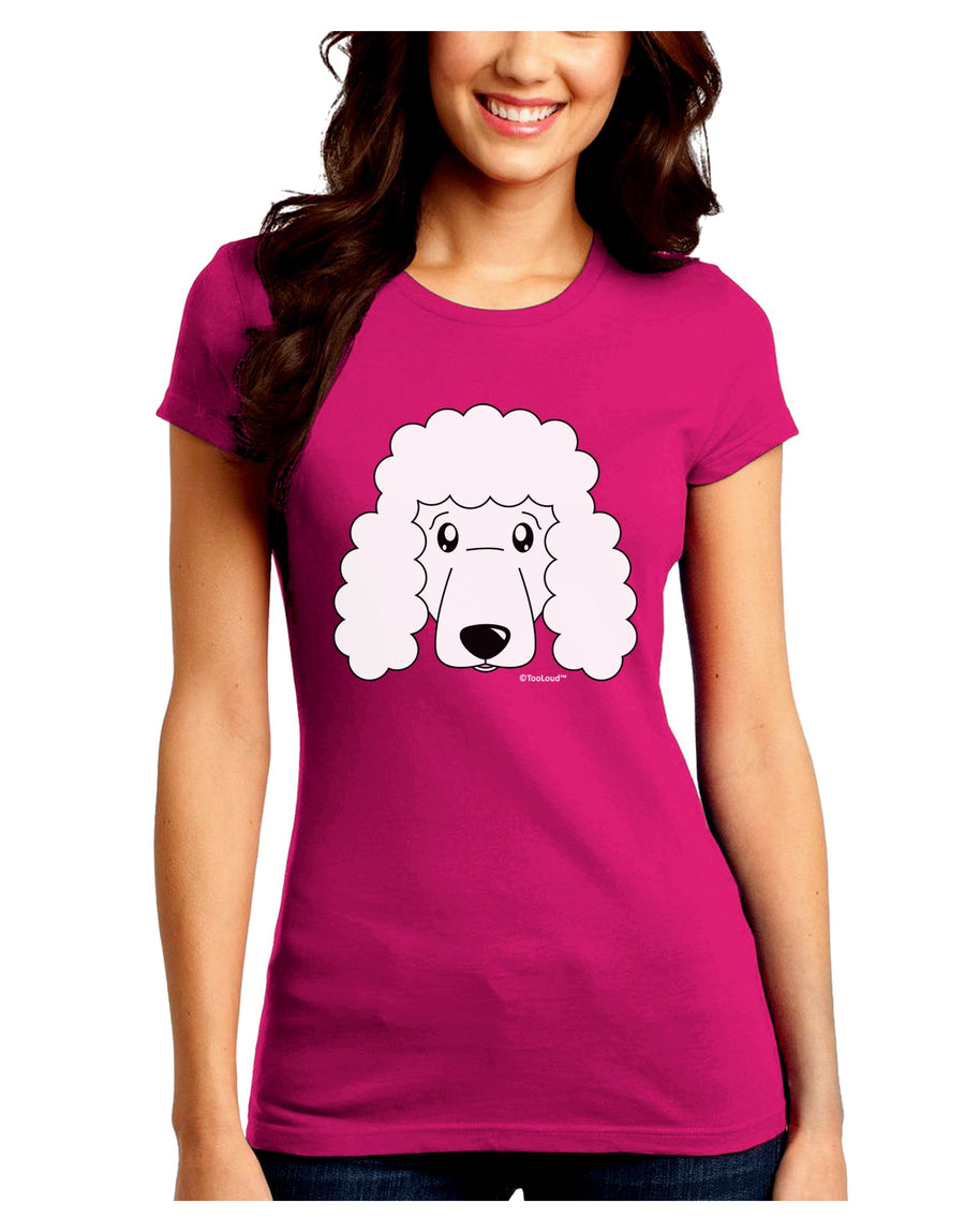 Cute Poodle Dog - White Juniors Crew Dark T-Shirt by TooLoud-T-Shirts Juniors Tops-TooLoud-Black-Juniors Fitted Small-Davson Sales