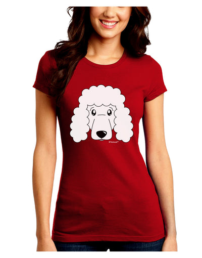 Cute Poodle Dog - White Juniors Crew Dark T-Shirt by TooLoud-T-Shirts Juniors Tops-TooLoud-Red-Juniors Fitted Small-Davson Sales