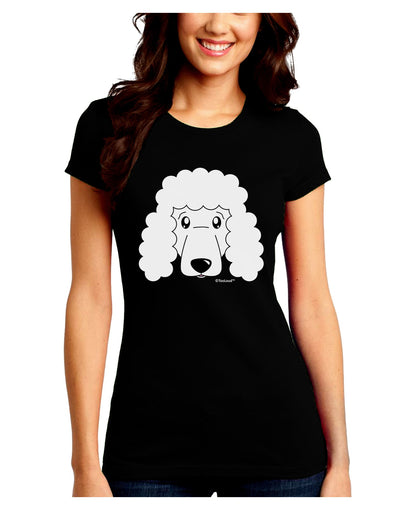 Cute Poodle Dog - White Juniors Crew Dark T-Shirt by TooLoud-T-Shirts Juniors Tops-TooLoud-Black-Juniors Fitted Small-Davson Sales