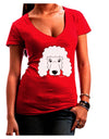 Cute Poodle Dog - White Juniors V-Neck Dark T-Shirt by TooLoud-Womens V-Neck T-Shirts-TooLoud-Red-Juniors Fitted Small-Davson Sales