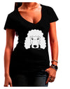 Cute Poodle Dog - White Juniors V-Neck Dark T-Shirt by TooLoud-Womens V-Neck T-Shirts-TooLoud-Black-Juniors Fitted Small-Davson Sales