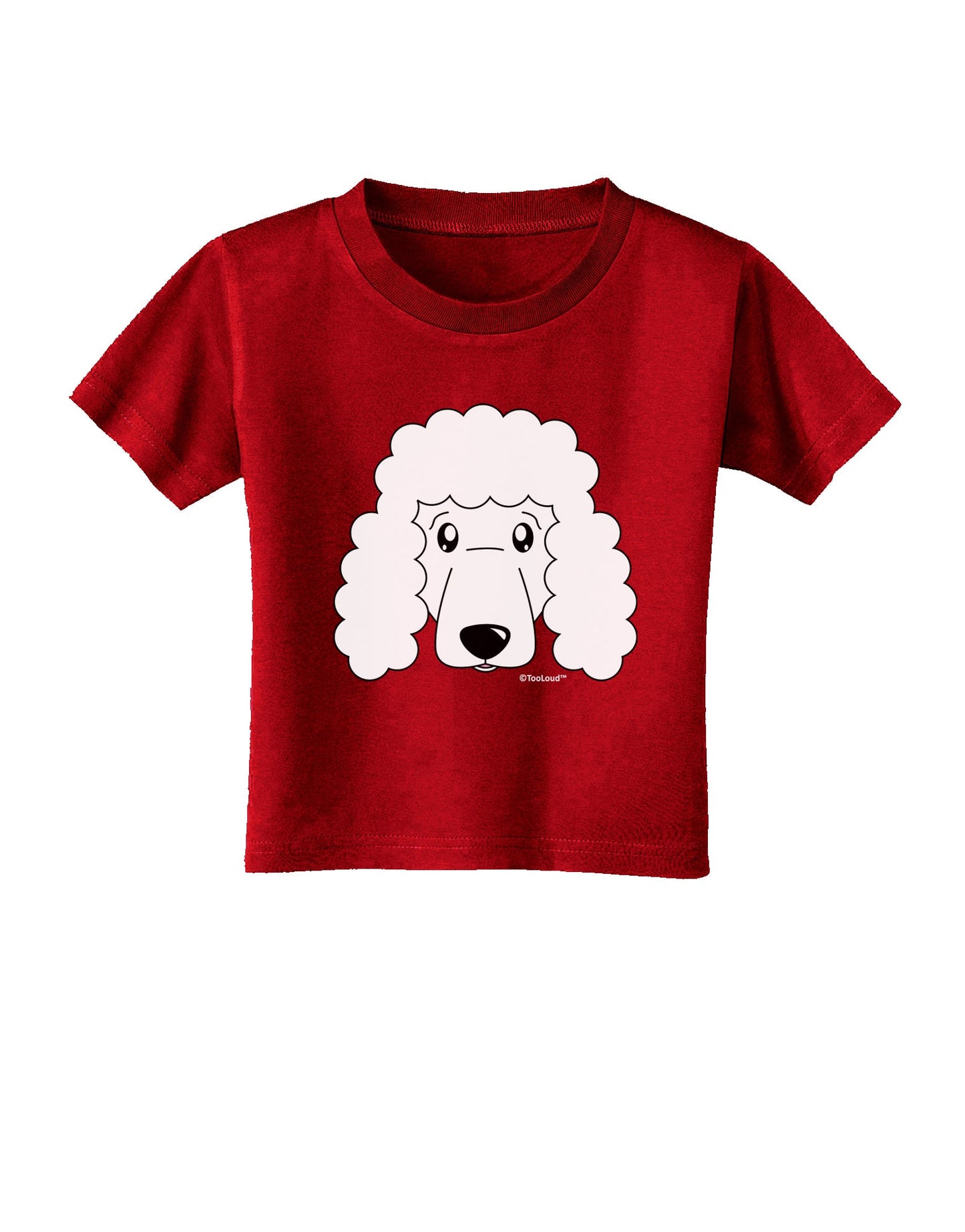 Cute Poodle Dog - White Toddler T-Shirt Dark by TooLoud-Toddler T-Shirt-TooLoud-Red-2T-Davson Sales