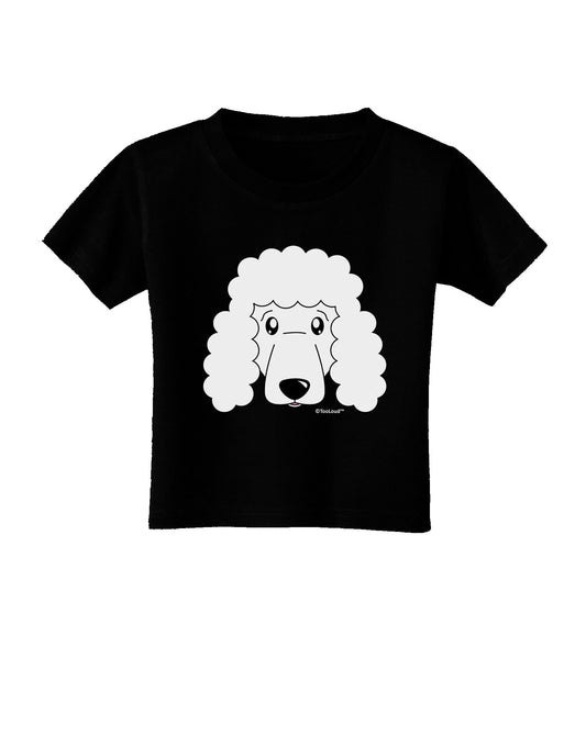 Cute Poodle Dog - White Toddler T-Shirt Dark by TooLoud-Toddler T-Shirt-TooLoud-Black-2T-Davson Sales
