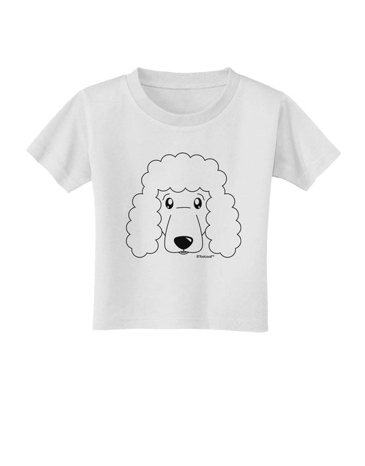 Cute Poodle Dog - White Toddler T-Shirt by TooLoud-Toddler T-Shirt-TooLoud-White-2T-Davson Sales