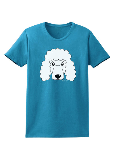 Cute Poodle Dog - White Womens Dark T-Shirt by TooLoud-Womens T-Shirt-TooLoud-Turquoise-X-Small-Davson Sales