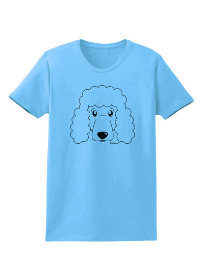 Cute Poodle Dog - White Womens T-Shirt by TooLoud-Womens T-Shirt-TooLoud-Aquatic-Blue-X-Small-Davson Sales