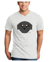 Cute Pug Dog - Black Adult V-Neck T-shirt by TooLoud-Mens V-Neck T-Shirt-TooLoud-White-Small-Davson Sales