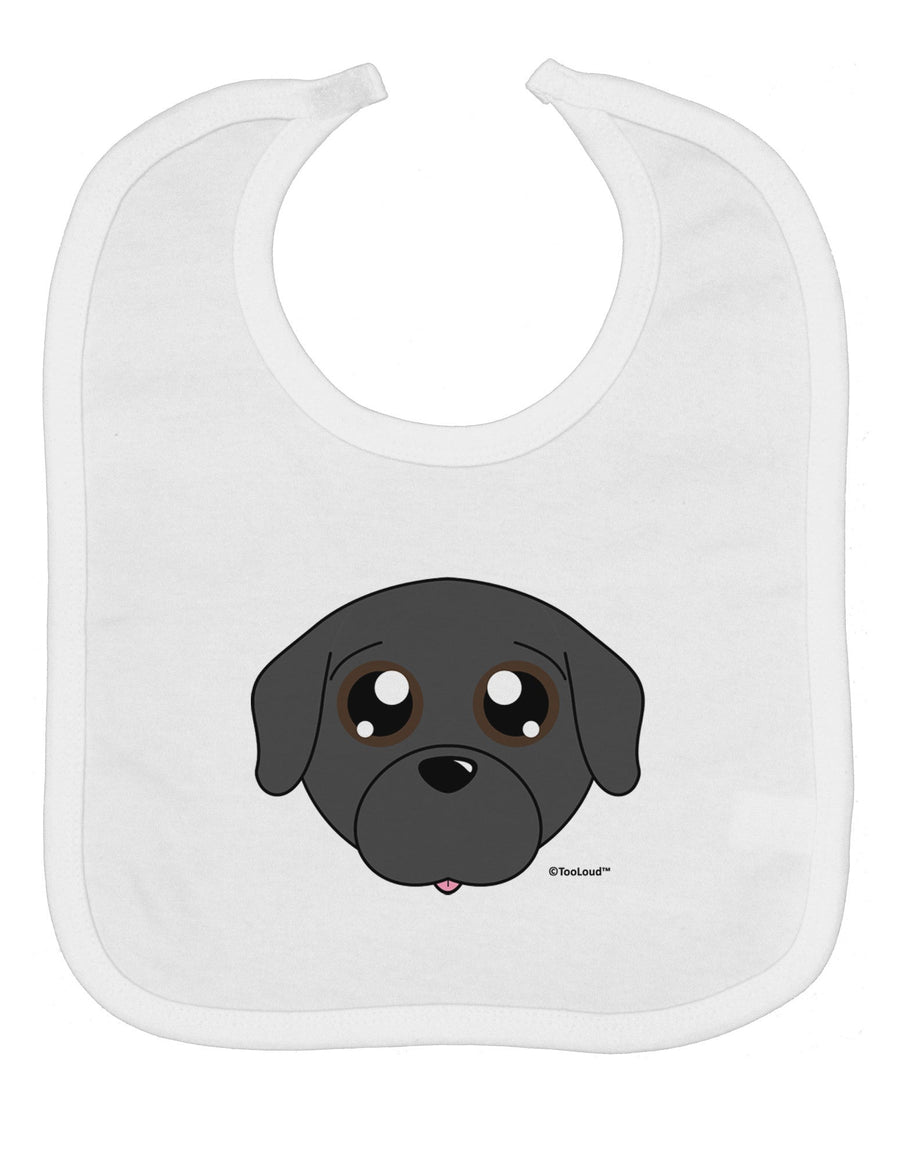 Cute Pug Dog - Black Baby Bib by TooLoud