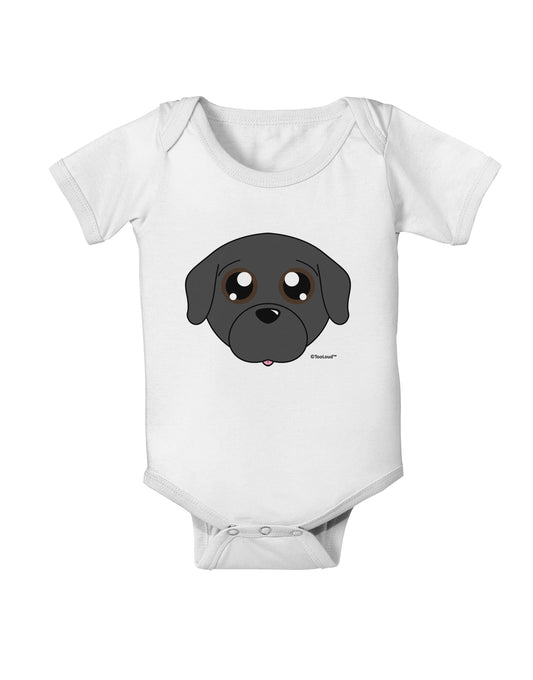 Cute Pug Dog - Black Baby Romper Bodysuit by TooLoud-Baby Romper-TooLoud-White-06-Months-Davson Sales