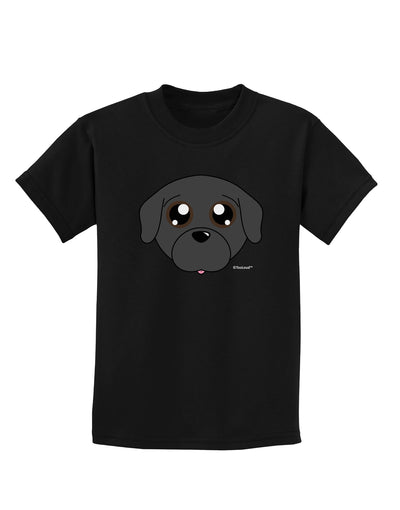 Cute Pug Dog - Black Childrens Dark T-Shirt by TooLoud-Childrens T-Shirt-TooLoud-Black-X-Small-Davson Sales